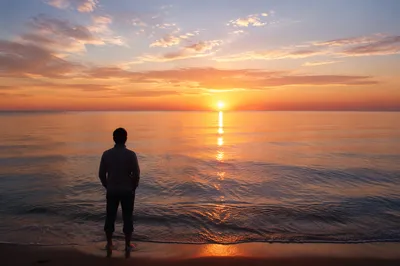 Eternal Life Sunrise Over Endless Ocean