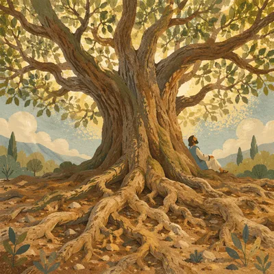 Faithful Ancient Tree With Deep Roots