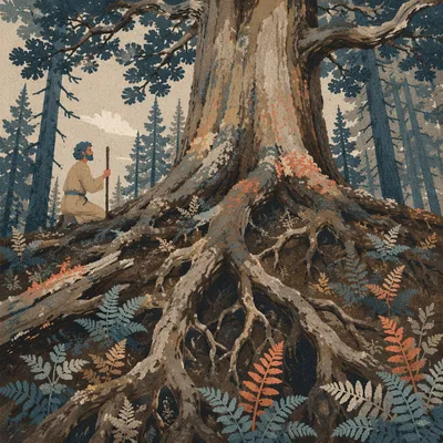 Faithful Ancient Tree With Deep Roots