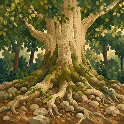 Faithful Ancient Tree With Deep Roots