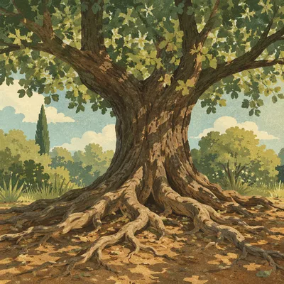 Faithful Ancient Tree With Deep Roots