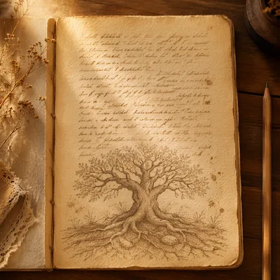 Faithful Roots on an Aged Journal Page