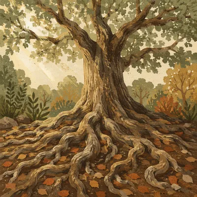 Faithful Ancient Tree With Deep Roots