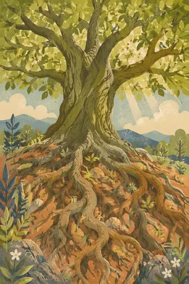 Faithful Ancient Tree With Deep Roots