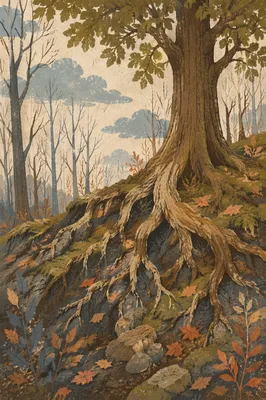 Faithful Ancient Tree With Deep Roots