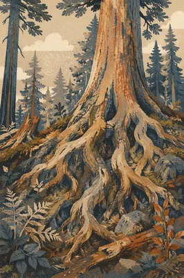 Faithful Ancient Tree With Deep Roots