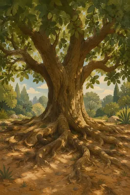 Faithful Ancient Tree With Deep Roots