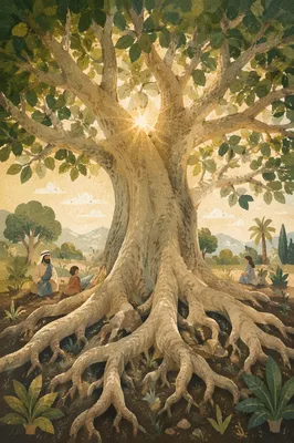 Faithful Ancient Tree With Deep Roots