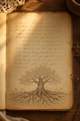 Faithful Old Tree Roots on Journal Page
