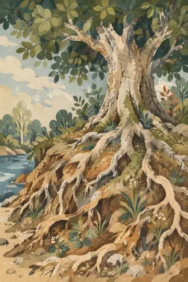 Faithful Ancient Tree With Deep Roots