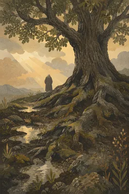 Faithful Ancient Oak With Deep Roots