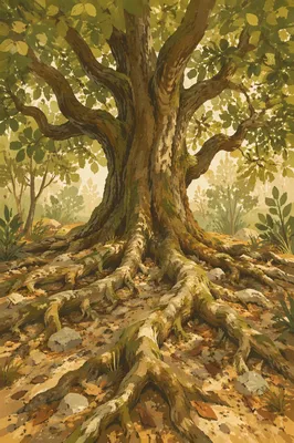Faithful Ancient Tree With Deep Roots