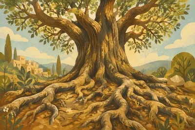 Faithful Ancient Tree With Deep Roots