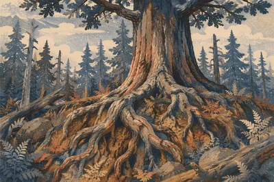 Faithful Ancient Tree With Deep Roots