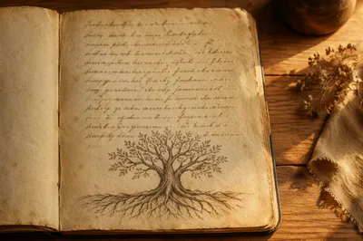 Faithful Roots on a Vintage Journal Page