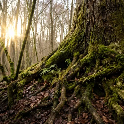 Faithful Ancient Tree with Deep Mossy Roots