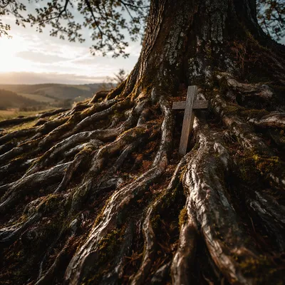 Ancient Oak Roots Symbolizing Faithfulness