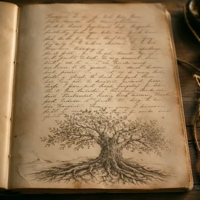 Faithful Roots on an Aged Journal Page