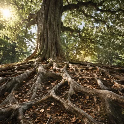 Ancient Tree Roots Symbolizing Steadfast Faithfulness