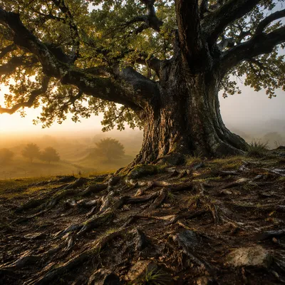 Faithful Ancient Oak With Deep Roots