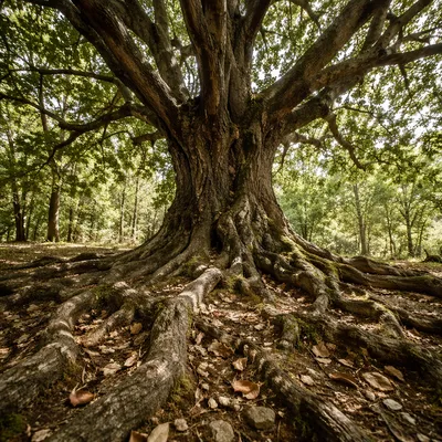Faithful Ancient Tree With Deep Roots