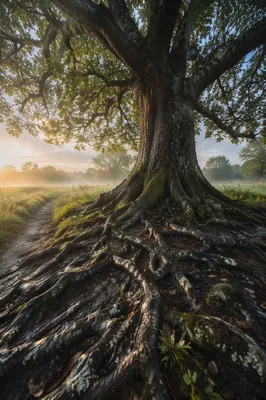 Faithful Ancient Oak With Deep Roots