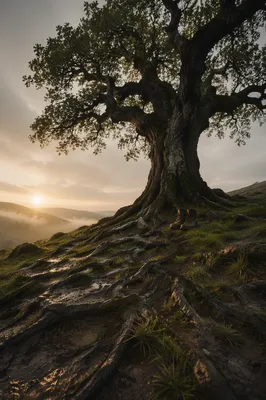 Faithful Ancient Oak With Deep Roots