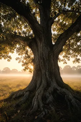 Ancient Oak Tree with Deep Roots