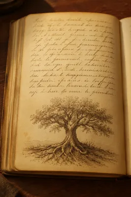 Faithful Old Tree Roots on Journal Page