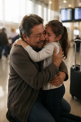 Emotional Father Daughter Reunion at Airport