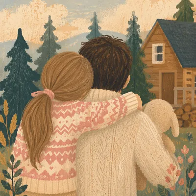 Tender Father Daughter Hug Outdoors