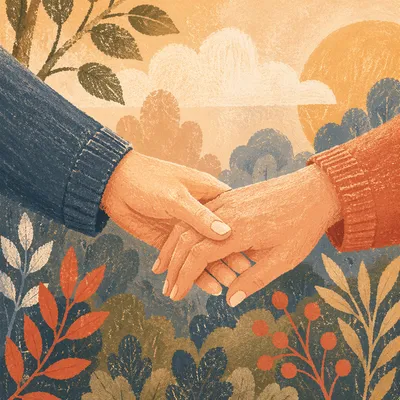 Forgiving Hands Releasing in Autumn Light