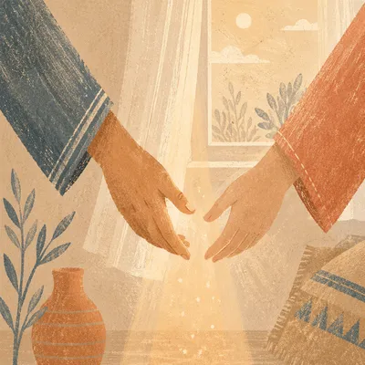 Forgiveness Hands Letting Go in Warm Light