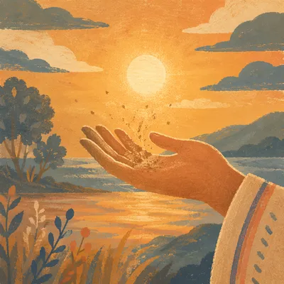 Open Hand Releasing Forgiveness in Golden Light