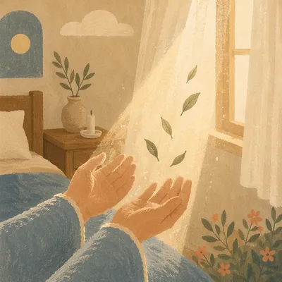 Forgiveness Hands Releasing Olive Leaves