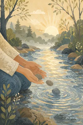 Hands Releasing Stones in Forgiveness