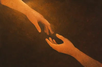 Forgiving Hands Releasing Into Warm Light