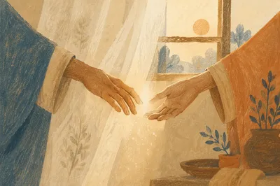 Hands Releasing in Gentle Forgiveness Light