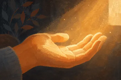 Open Hand Releasing Burdens in Golden Light