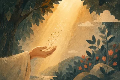 Open Hand Releasing Dust in Sunlight