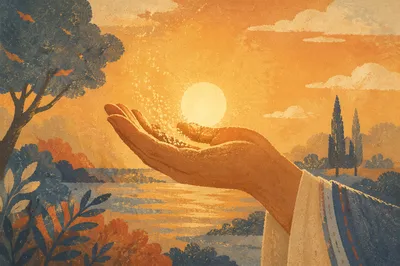 Open Hand Releasing Forgiveness in Golden Light