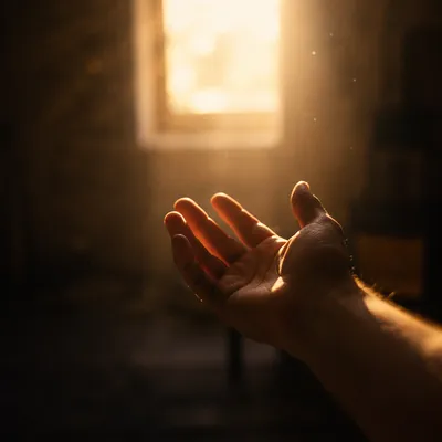 Forgiving Hand Releasing Into Warm Light