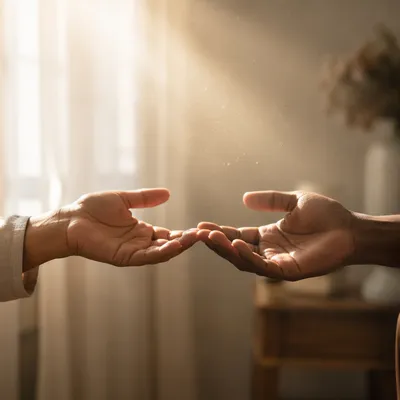 Two Open Hands in Morning Light