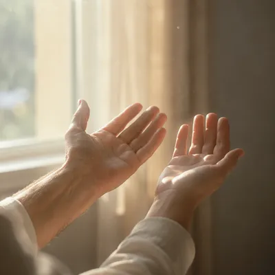 Gentle Hands Reaching Into Morning Light