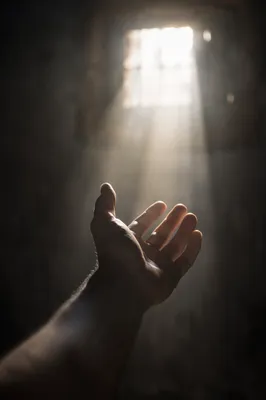 Open Hand Releasing Toward Hopeful Light