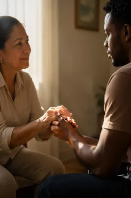 Gentle Release Between Two Hands