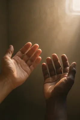 Two Open Hands in Morning Light