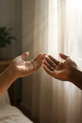 Open Hands in Morning Window Light