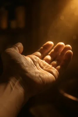 Open Hand Releasing Burden in Golden Light