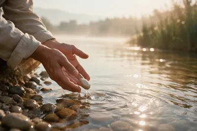 Forgiveness Hands Letting Go in Morning Light